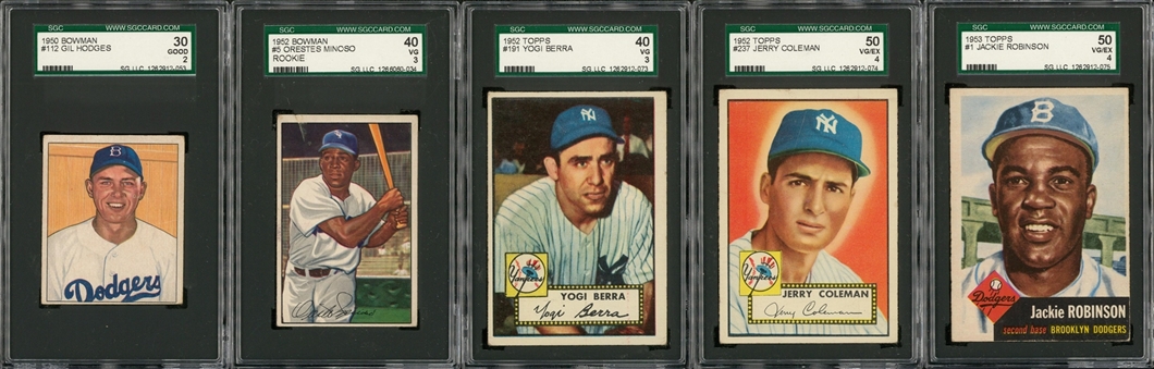 1950-1953 Topps & Bowman SGC-Graded Collection (5 Different)